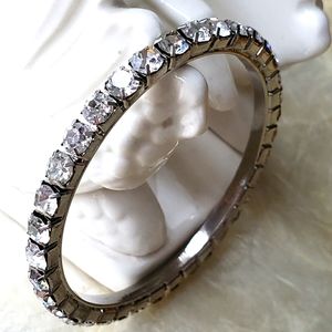 Vintage Graziano CN clear rhinestone bangle bracelet.